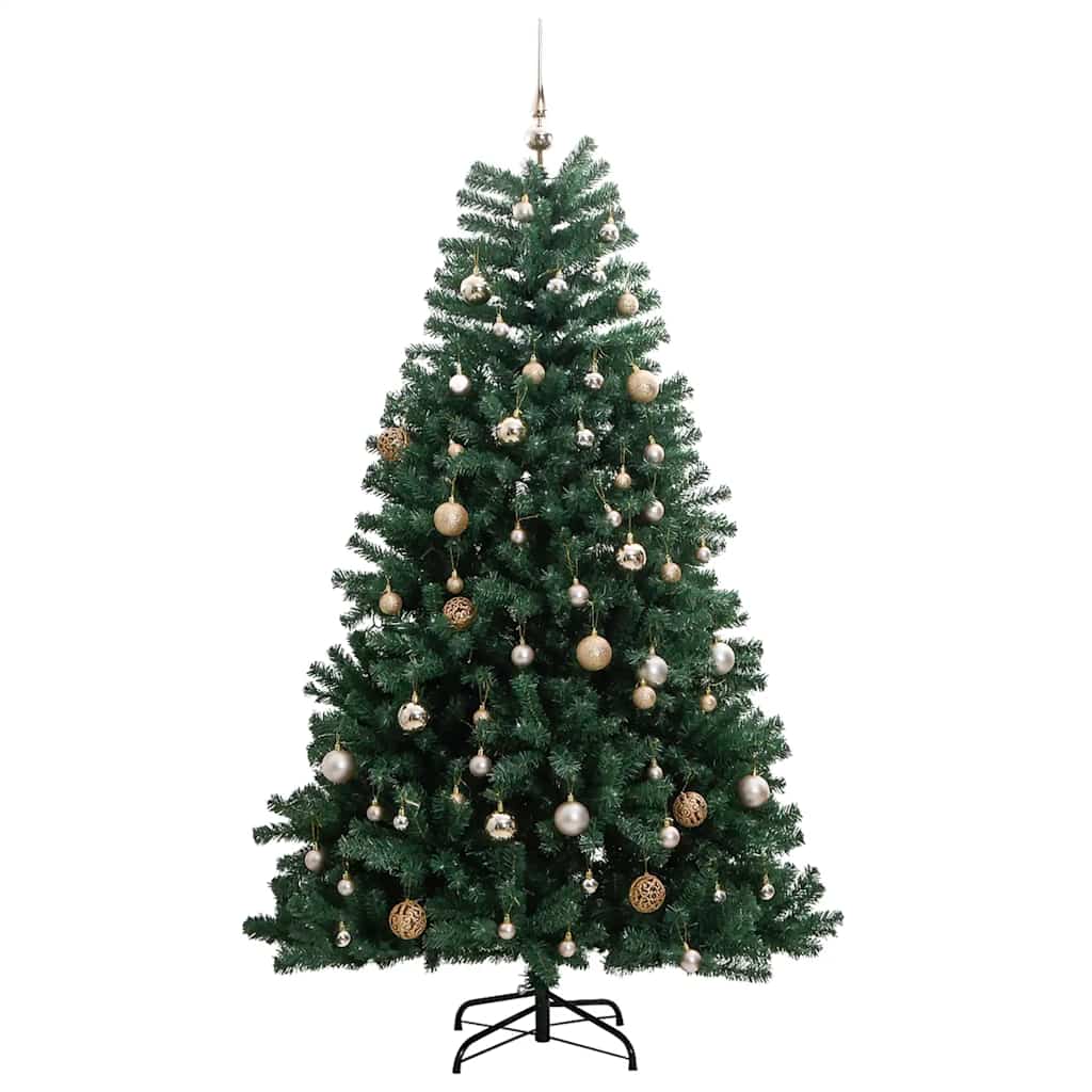 Artificial Hinged Christmas Tree 300 LEDs & Ball Set 240 cm