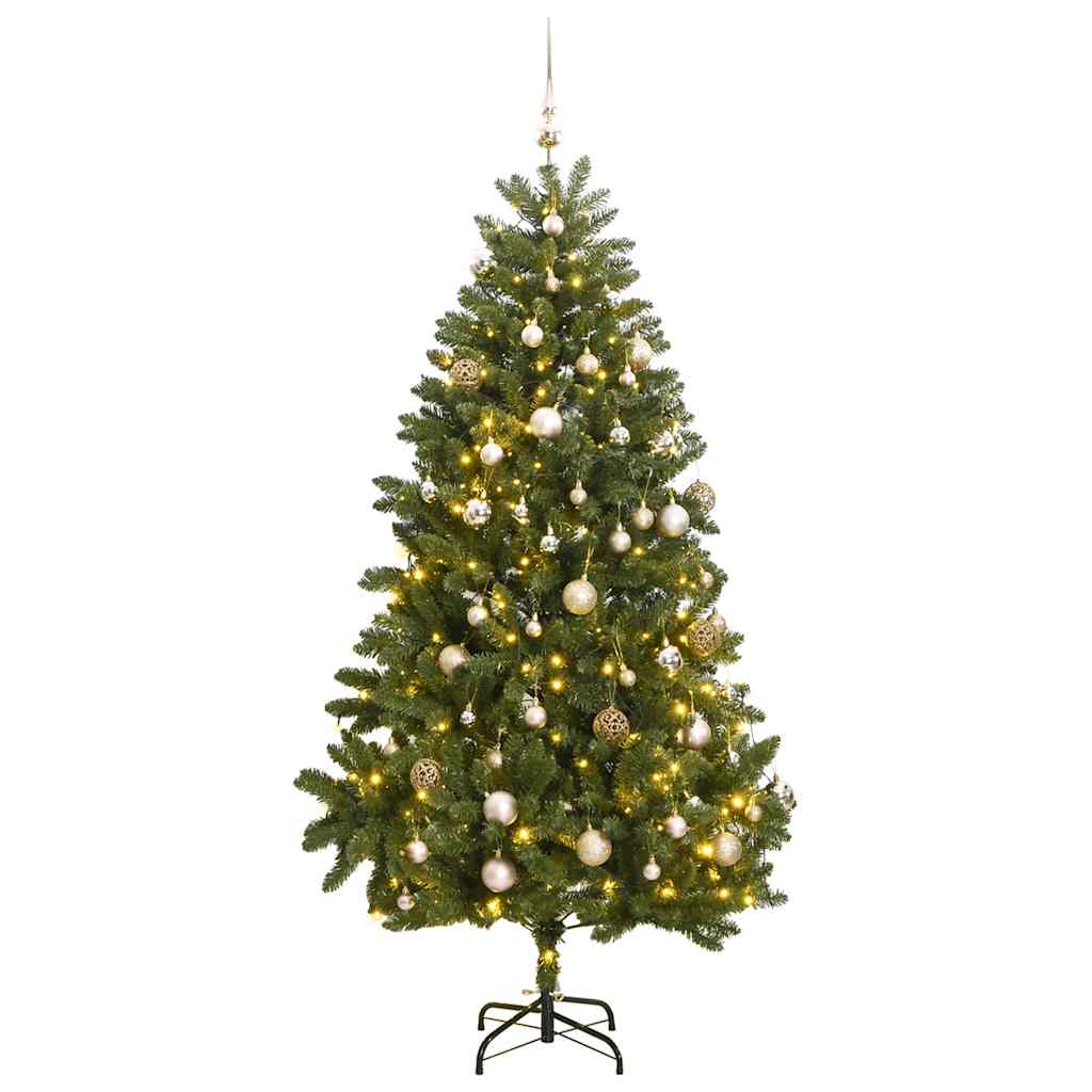 Artificial Hinged Christmas Tree 300 LEDs & Ball Set 270 cm