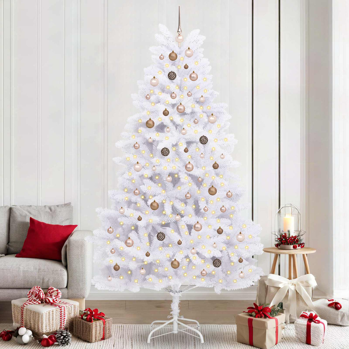 Artificial Christmas Tree 240 cm PVC and Steel White