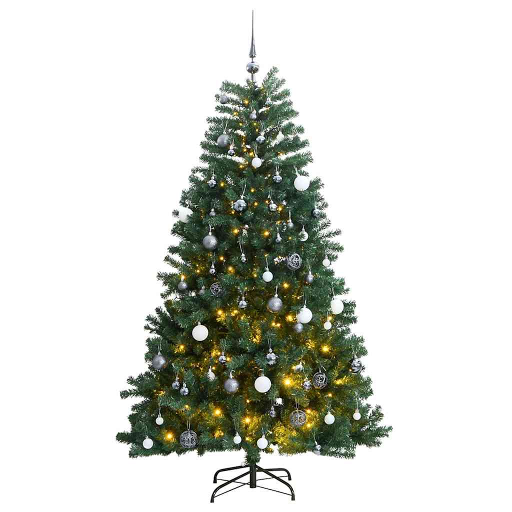 Artificial Hinged Christmas Tree 300 LEDs & Ball Set 180 cm
