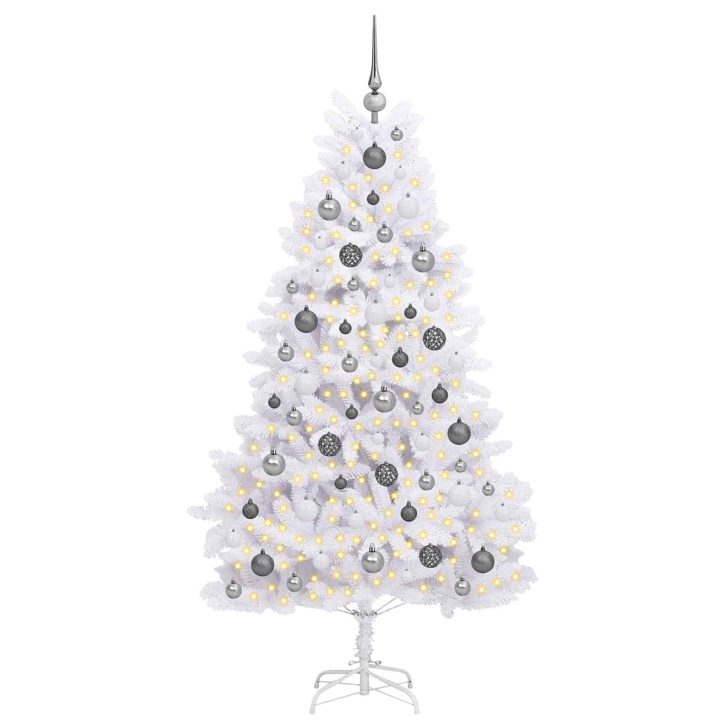 Artificial Christmas Tree White 90 x 90 x 180 cm PVC and Metal