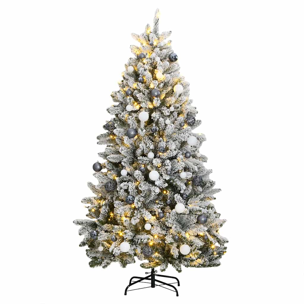 Artificial Hinged Christmas Tree | Green and white | PVC, metal | Large