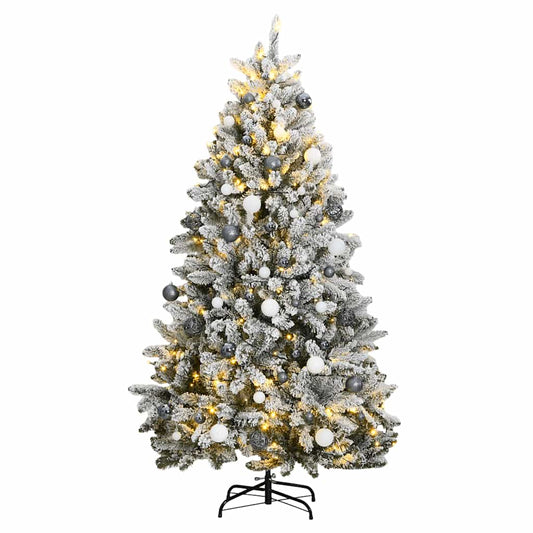 Artificial Hinged Christmas Tree | Green and white | PVC and metal