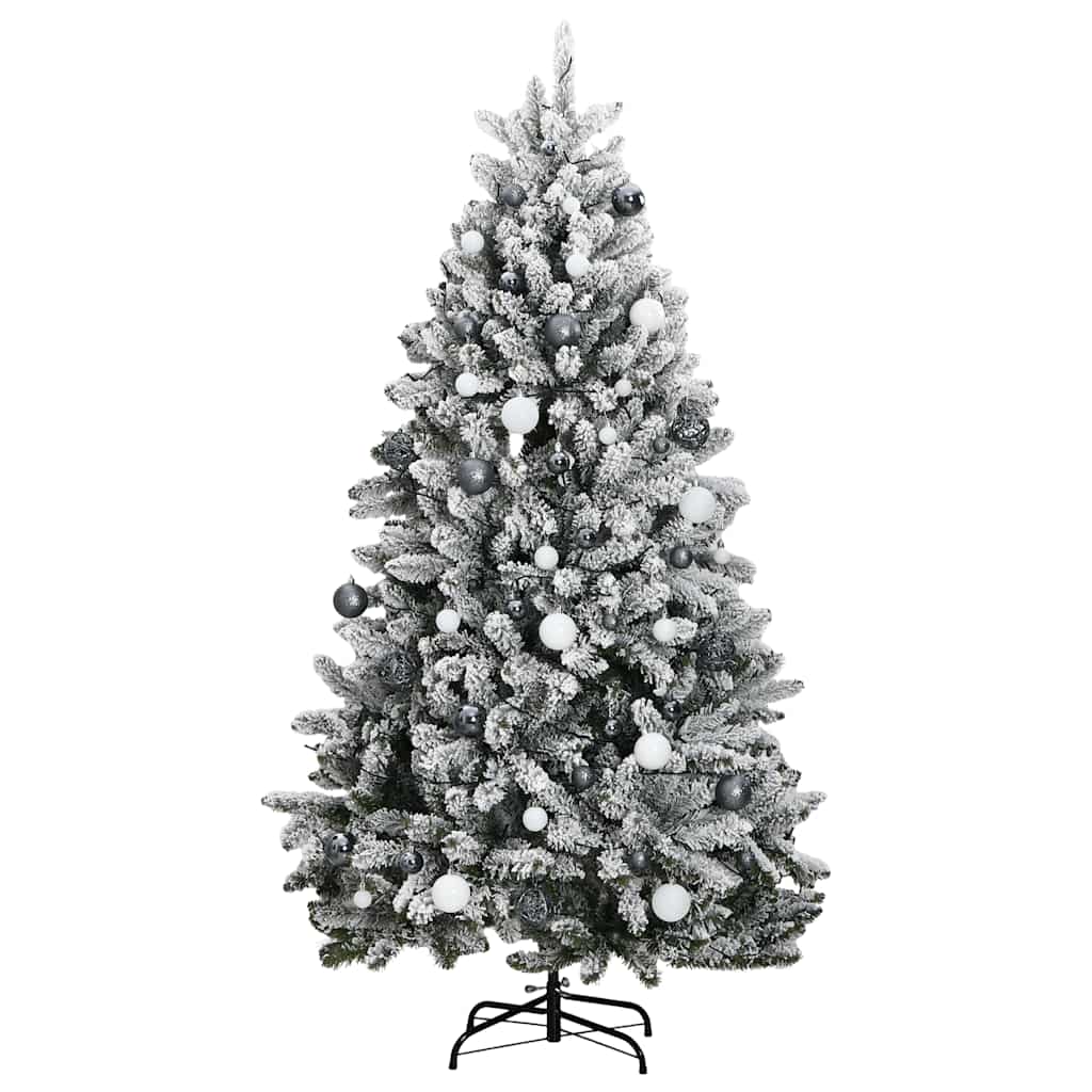 Artificial Hinged Christmas Tree | Green and white | PVC and metal