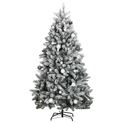 Artificial Hinged Christmas Tree | Green and white | PVC and metal