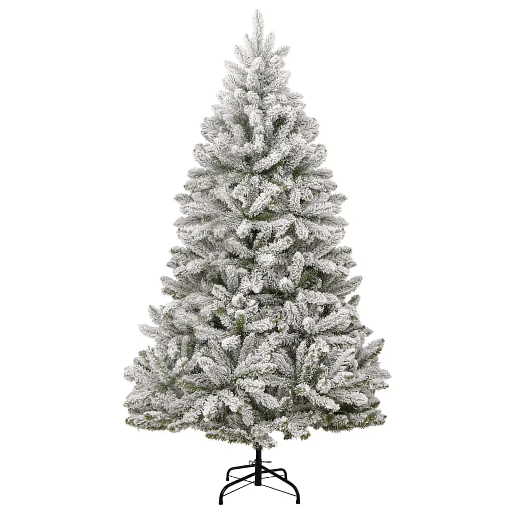 Artificial Hinged Christmas Tree | Green and white | PVC and metal