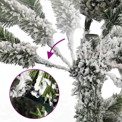 Artificial Hinged Christmas Tree | Green and white | PVC and metal