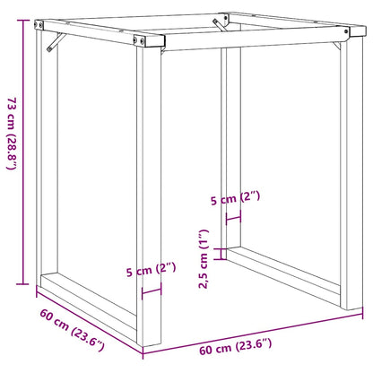 Dining Table Legs O-Frame 60x60x73 cm Steel
