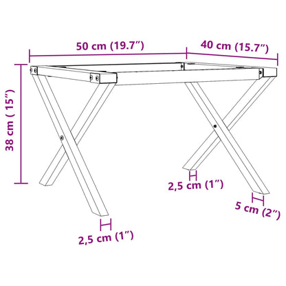 Coffee Table Legs X-Frame 50x40x38 cm Steel
