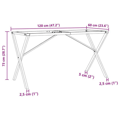 Dining Table Legs X-Frame 120x60x73 cm Steel