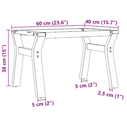 Coffee Table Legs Y-Frame 60x40x38 cm Steel