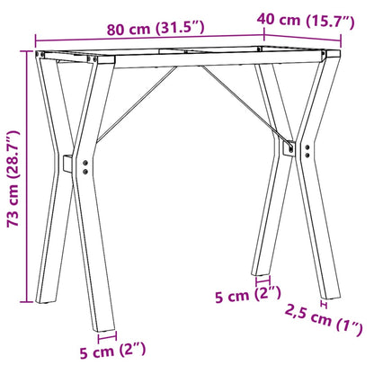 Dining Table Legs Y-Frame 80x40x73 cm Steel