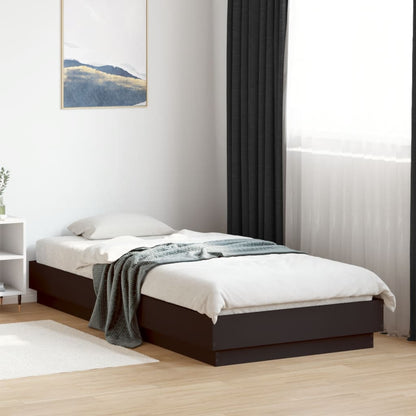 Bed Frame without Mattress with LED Lights Black 100x200 cm