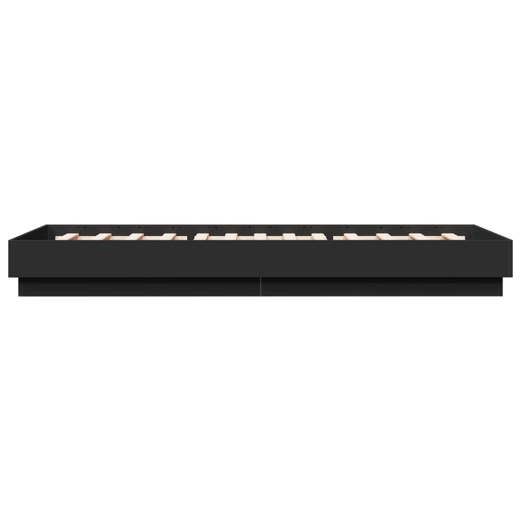 Bed Frame without Mattress with LED Lights Black 100x200 cm