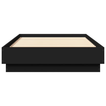 Bed Frame without Mattress with LED Lights Black 75x190 cm Small Single