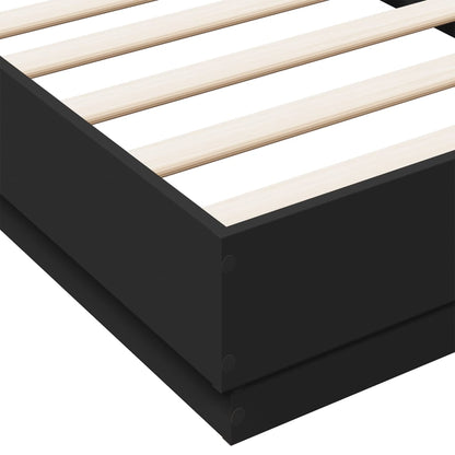 Bed Frame without Mattress with LED Lights Black 75x190 cm Small Single
