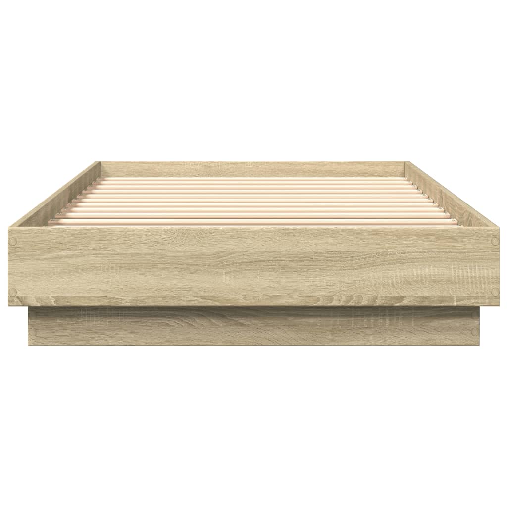Bed Frame without Mattress Sonoma Oak 100x200 cm Engineered Wood