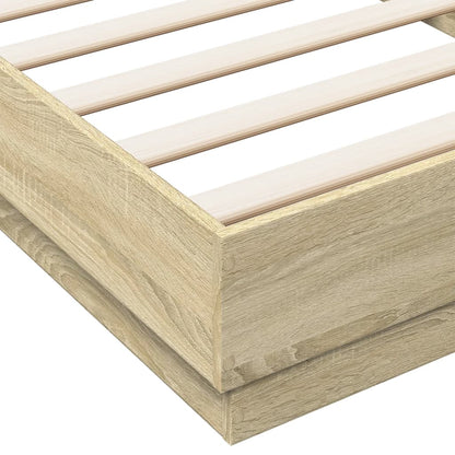 Bed Frame without Mattress Sonoma Oak 100x200 cm Engineered Wood