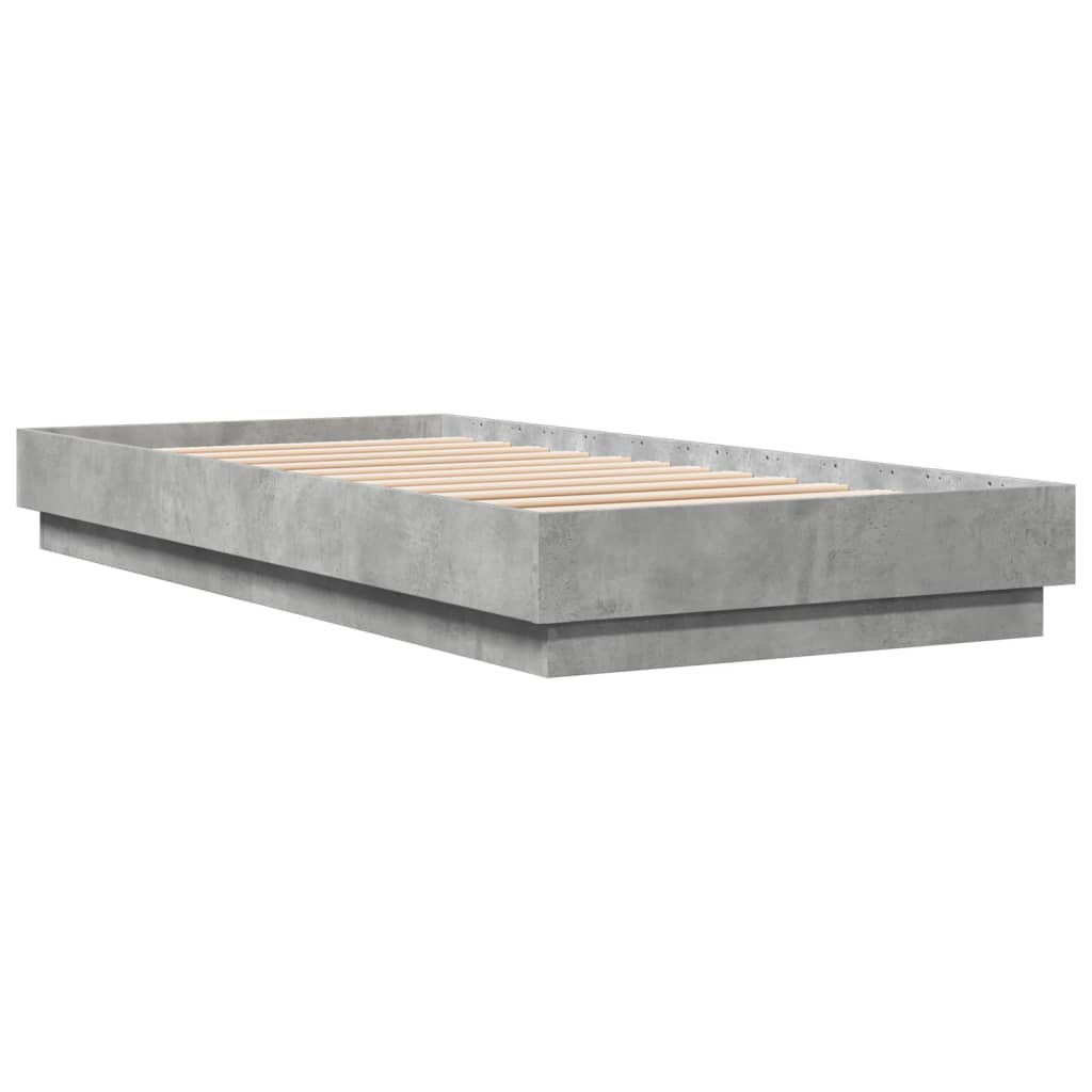 Bed Frame without Mattress Concrete Grey 100x200 cm