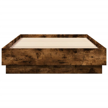 Bed Frame without Mattress Smoked Oak 100x200 cm Engineered Wood
