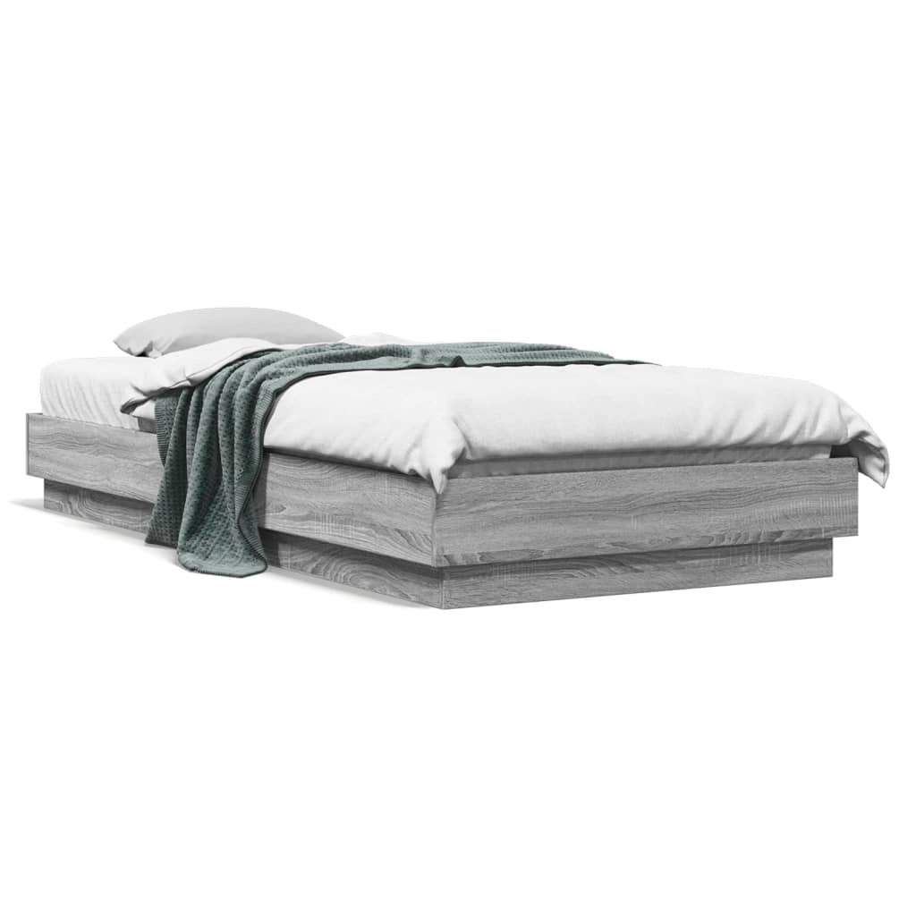 Bed Frame without Mattress Grey Sonoma 100x200 cm