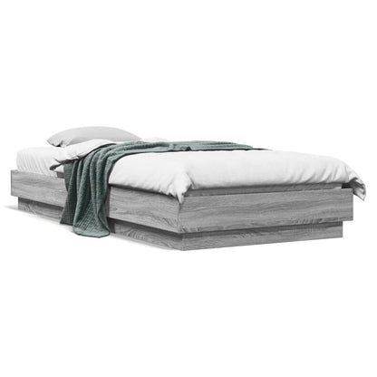 Bed Frame without Mattress Grey Sonoma 100x200 cm