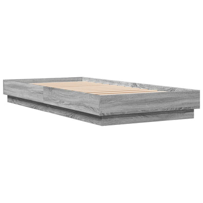 Bed Frame without Mattress Grey Sonoma 100x200 cm