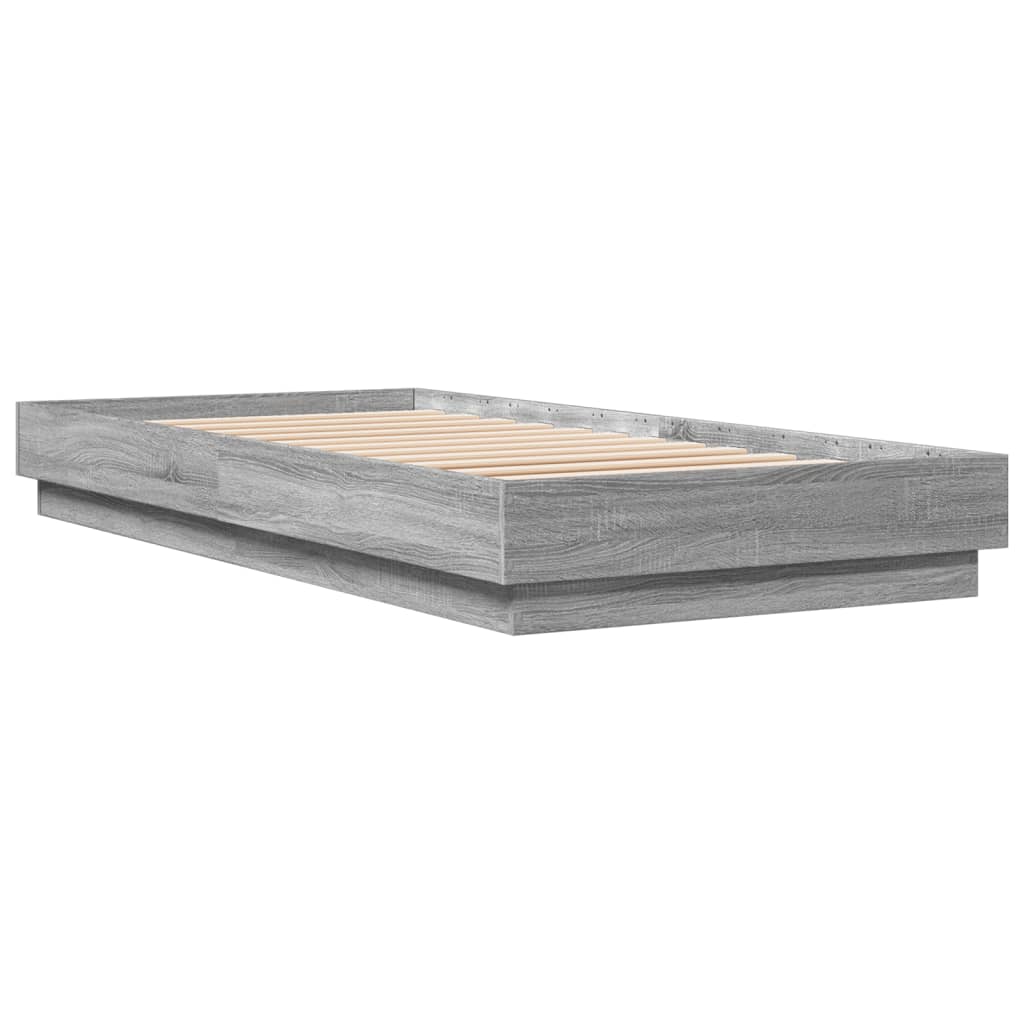 Bed Frame without Mattress Grey Sonoma 100x200 cm