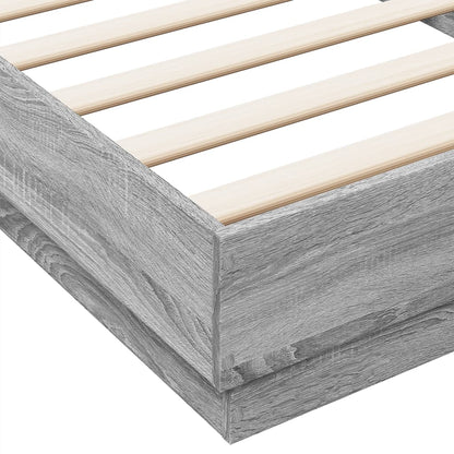 Bed Frame without Mattress Grey Sonoma 100x200 cm Engineered Wood