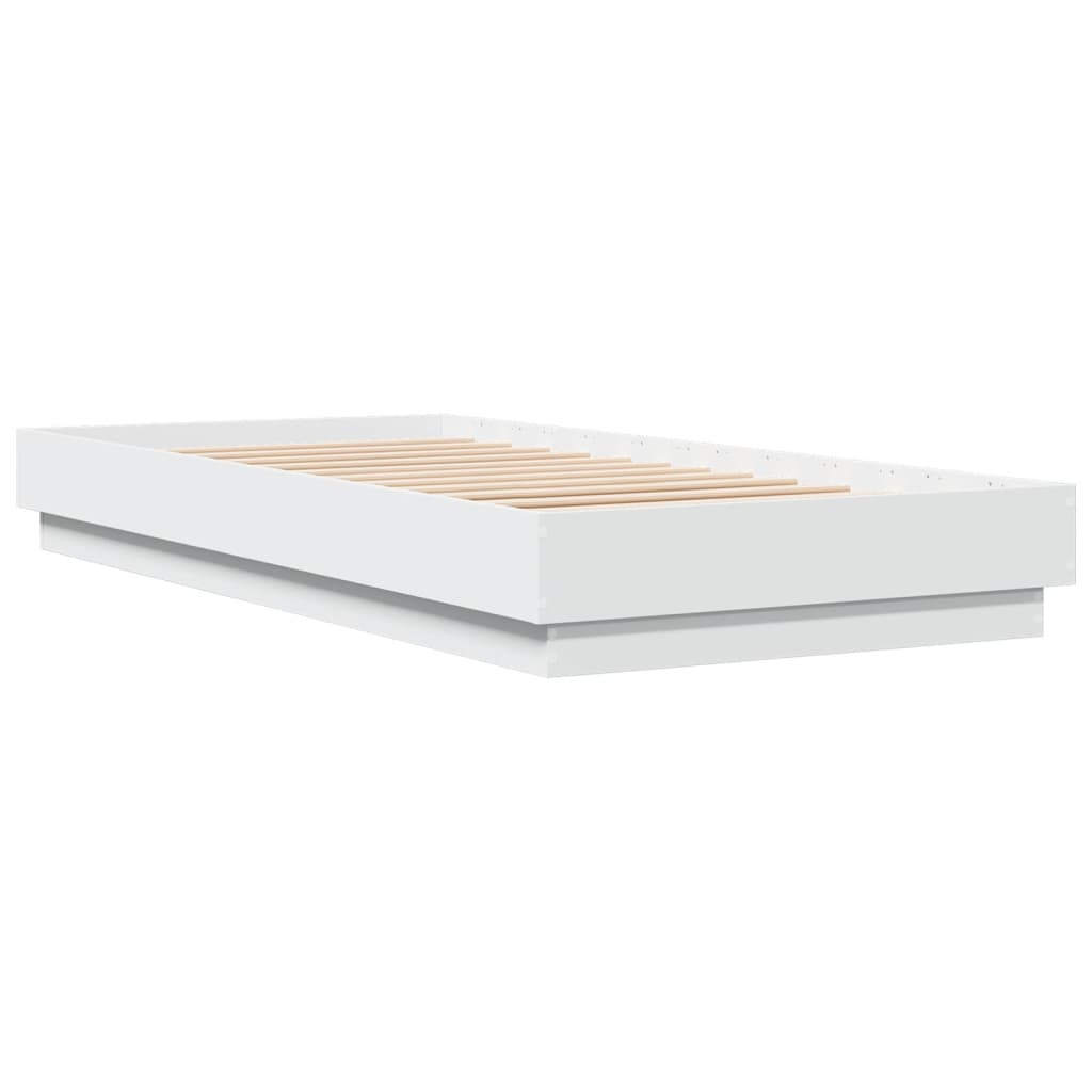 Bed Frame without Mattress White 90x200 cm Engineered Wood