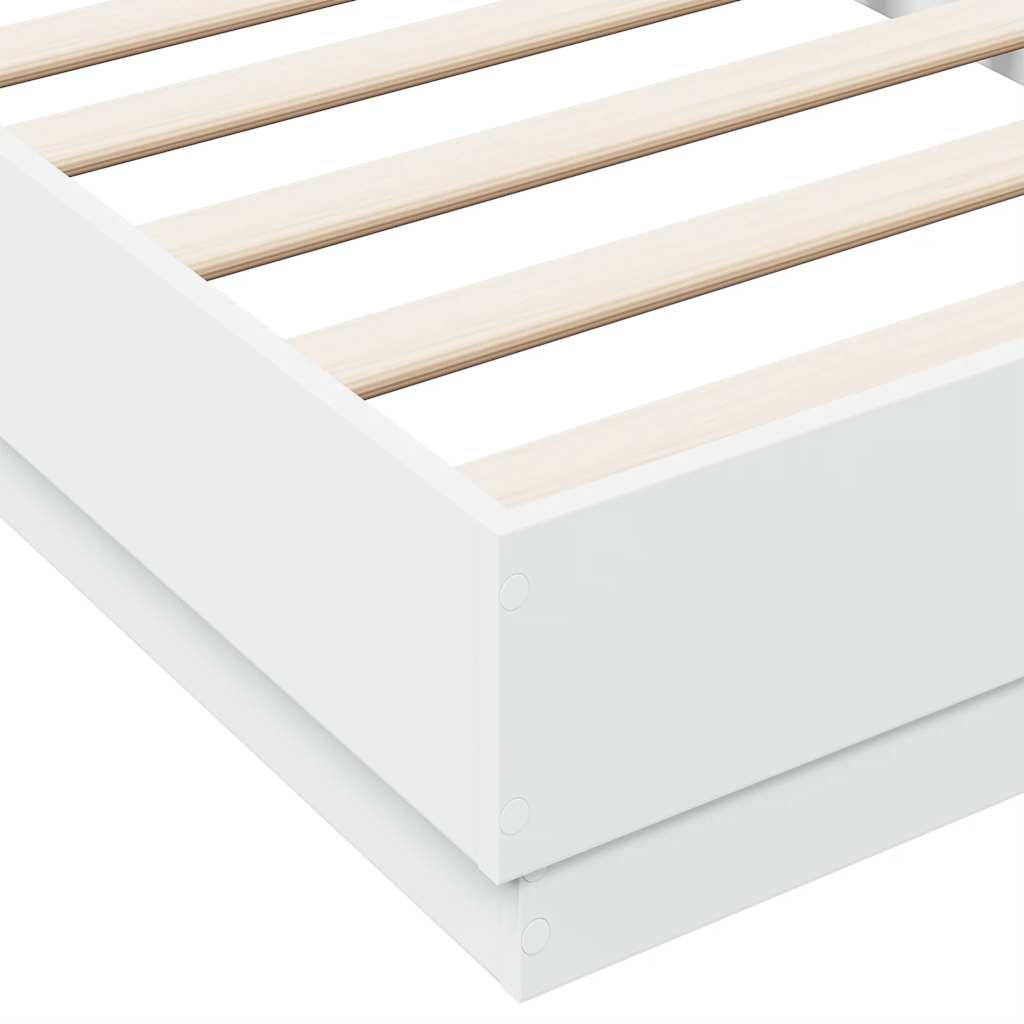 Bed Frame without Mattress White 90x190 cm Single Engineered Wood