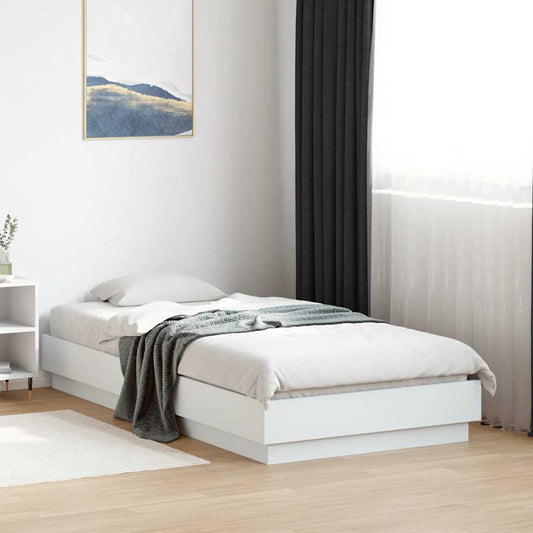 Bed Frame without Mattress White 90x190 cm Single Engineered Wood