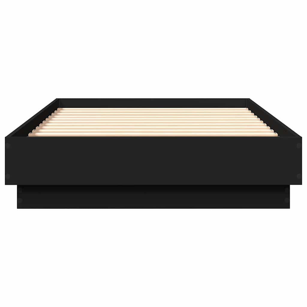 Bed Frame without Mattress Black 90x190 cm Single Engineered Wood