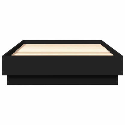 Bed Frame without Mattress Black 90x190 cm Single Engineered Wood