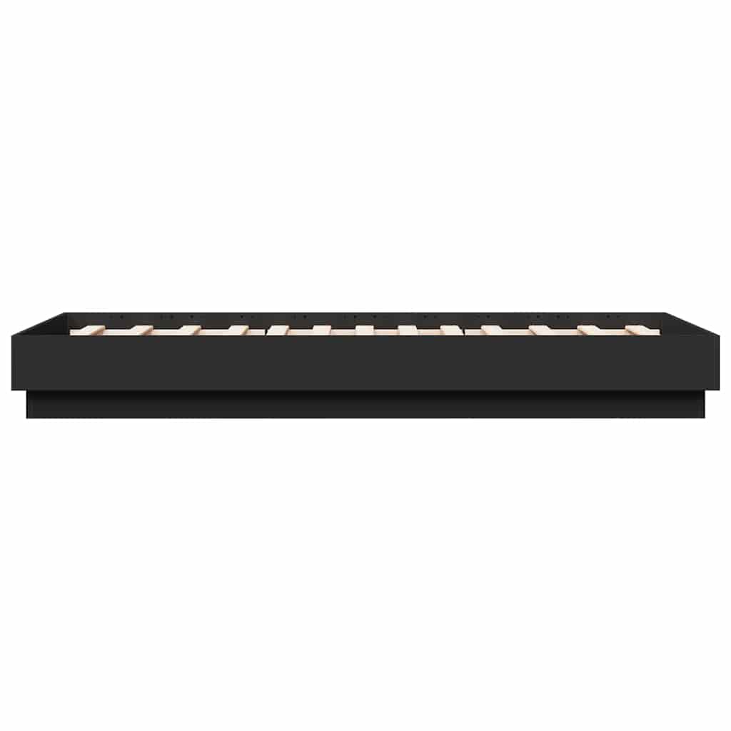 Bed Frame without Mattress Black 90x190 cm Single Engineered Wood