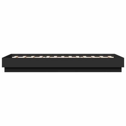 Bed Frame without Mattress Black 90x190 cm Single Engineered Wood
