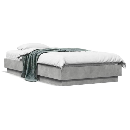 Bed Frame without Mattress Concrete Grey 90x190 cm
