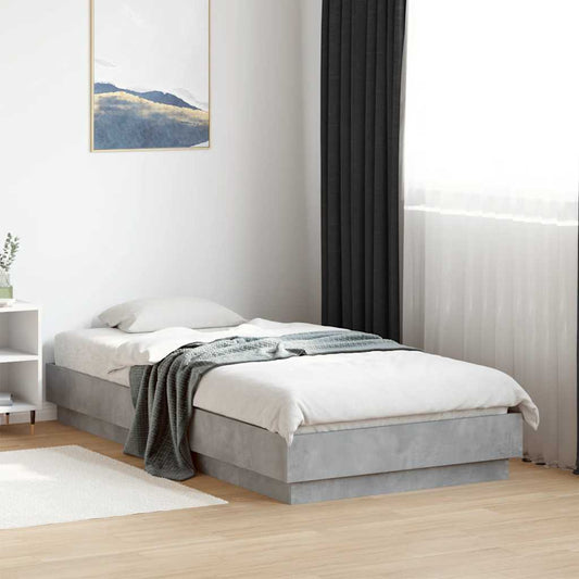 Bed Frame without Mattress Concrete Grey 90x190 cm