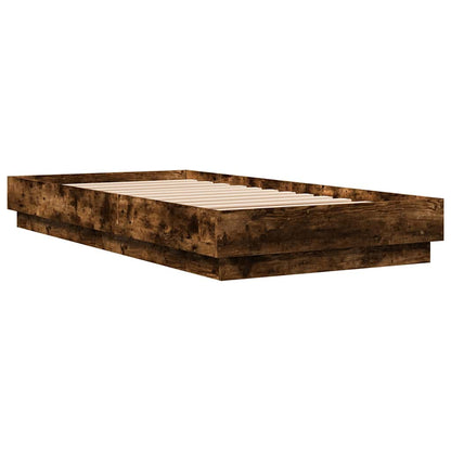 Bed Frame without Mattress Smoked Oak 90x190 cm Single Engineered Wood