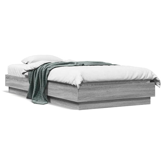 Bed Frame without Mattress Grey Sonoma 90x190cm Engineered Wood