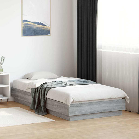 Bed Frame without Mattress Grey Sonoma 90x190cm Engineered Wood