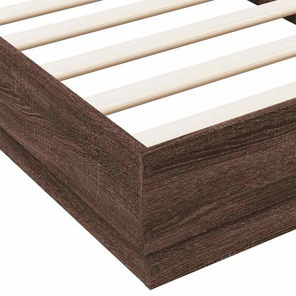 Bed Frame without Mattress Brown Oak 90x190 cm Single Engineered Wood