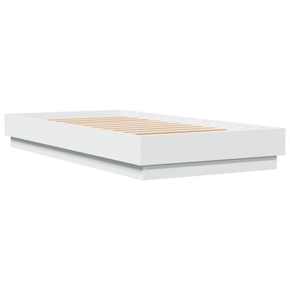 Bed Frame without Mattress White 75x190 cm Small Single Engineered Wood