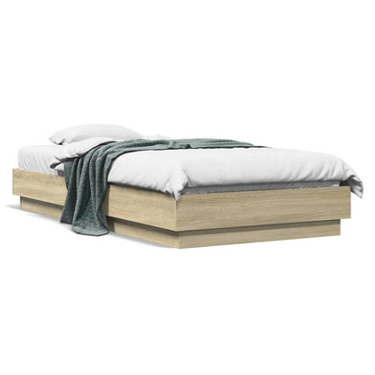 Bed Frame without Mattress Sonoma Oak 75x190 cm Engineered Wood