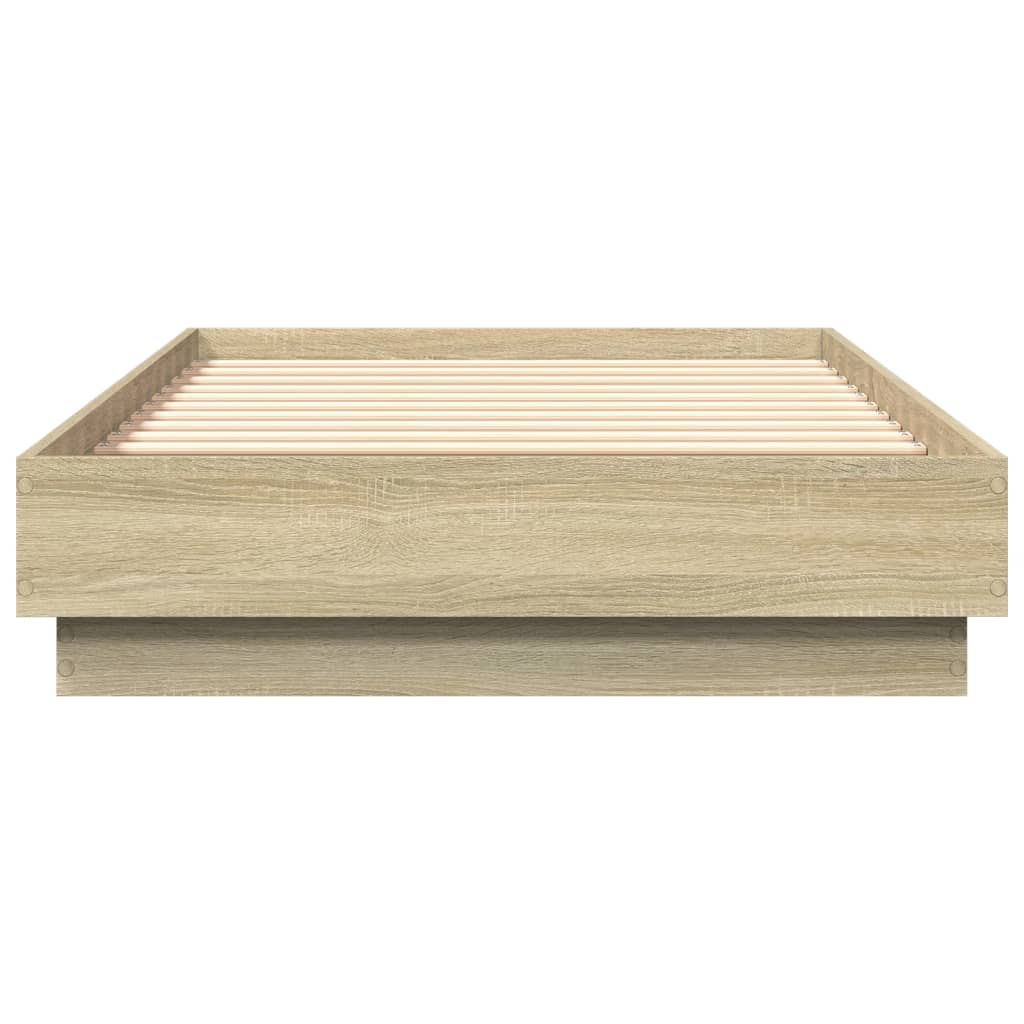 Bed Frame without Mattress Sonoma Oak 75x190 cm Engineered Wood