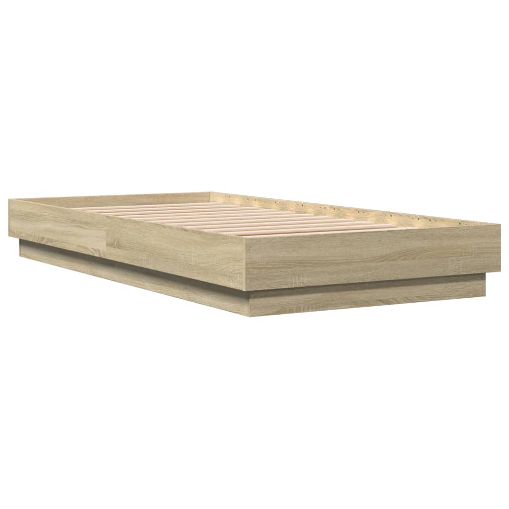 Bed Frame without Mattress Sonoma Oak 75x190 cm Engineered Wood