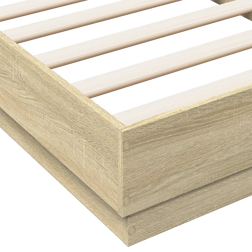 Bed Frame without Mattress Sonoma Oak 75x190 cm Engineered Wood