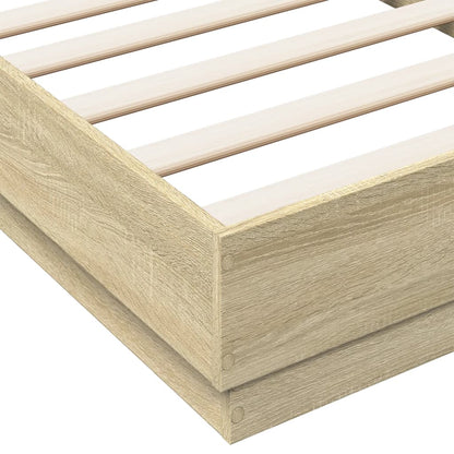 Bed Frame without Mattress Sonoma Oak 75x190 cm Engineered Wood