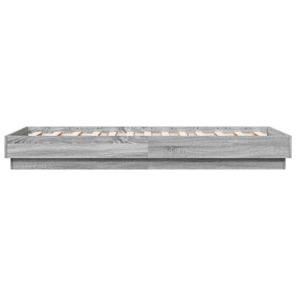 Bed Frame without Mattress Grey Sonoma 75x190 cm Small Single Engineered Wood