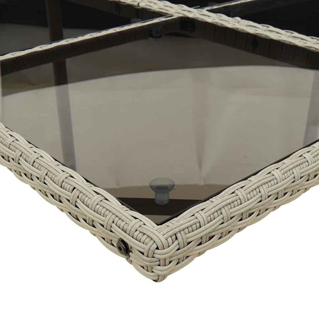 Garden Dining Set | Light grey | PE rattan | 12-seater | Foldable